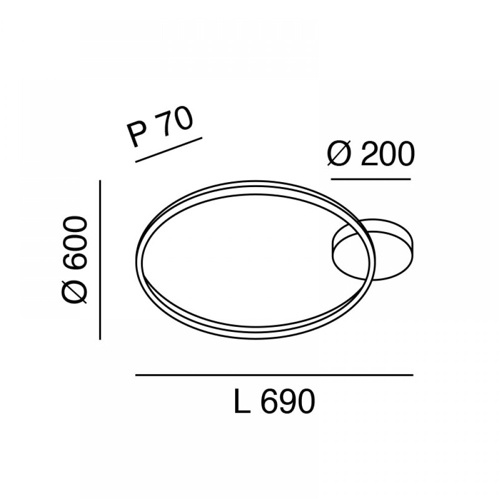 FABAS LUCE No 3508 61 102 LED Deckenleuchte Giotto weiß 60 cm dimmbar