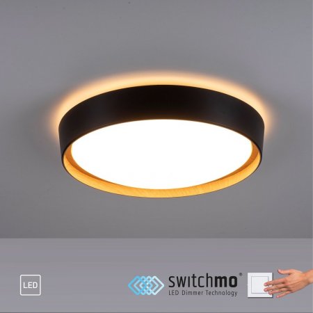 kaufen Deckenleuchte Leuchten Direkt online Holzoptik 14347-18 LED --> im & 40cm Shop schwarz EMILIA Leuchten Lampen