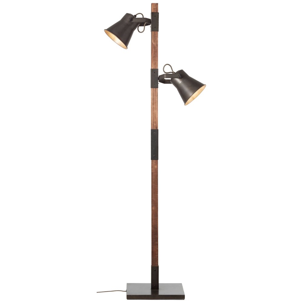 Plow online 2-flg kaufen Holz LED & Leuchten 82156-46 --> Standleuchte schwarz-stahl im No. Brilliant Leuchten Lampen