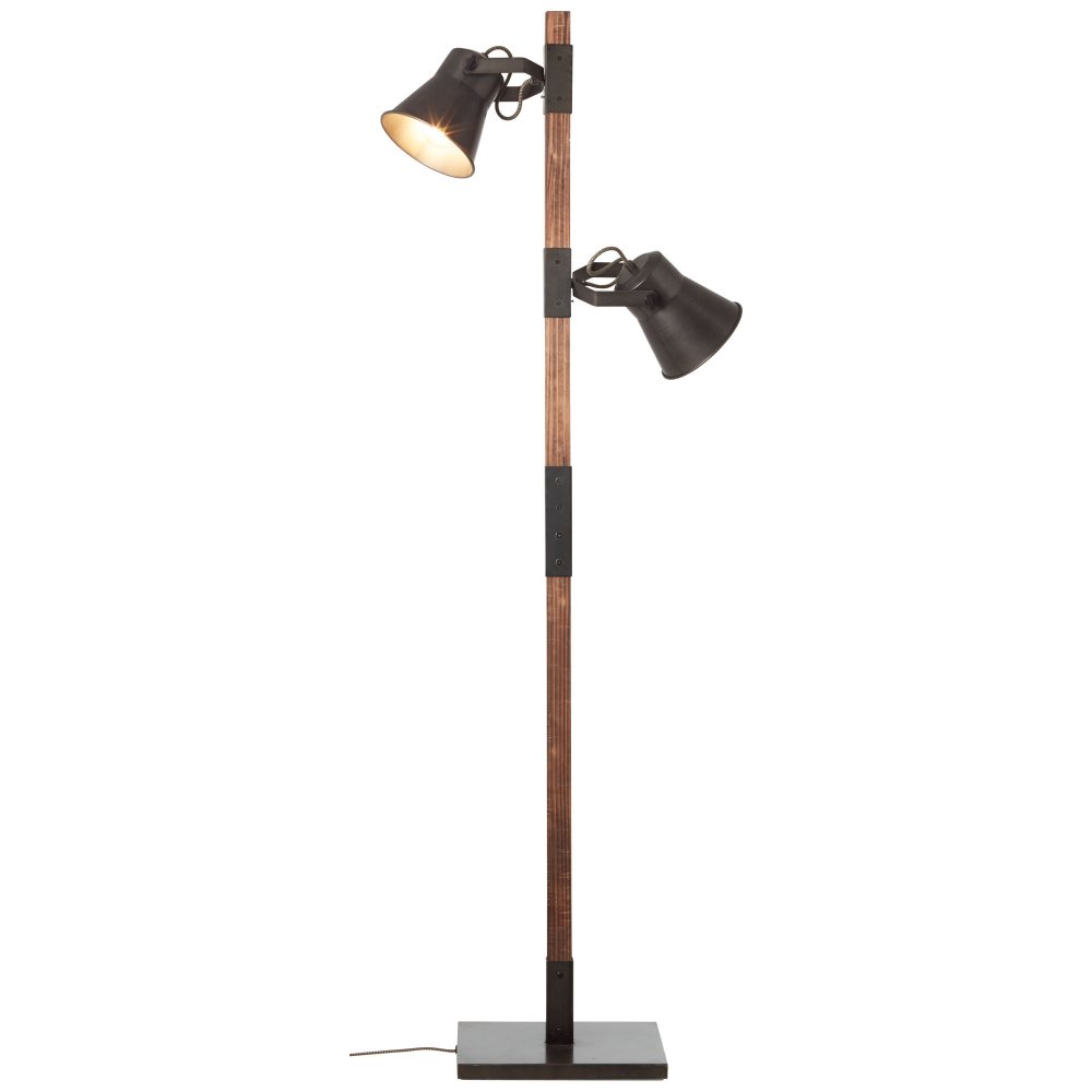 im Standleuchte Leuchten Leuchten --> Lampen 2-flg Holz & schwarz-stahl Plow 82156-46 LED Brilliant No. kaufen online