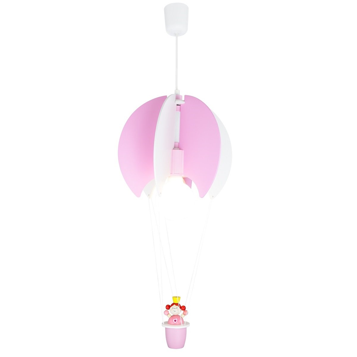 Elobra No. & Leuchten 125120 1-flammig, mit Ballon Pendelleuchte kaufen Prinzessin --> online Rosa, im Leia Weiß Lampen