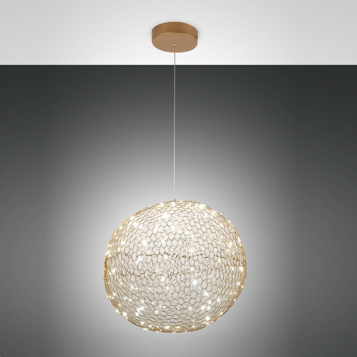 Fabas Luce 3693-45-225 im Lampen Shop kaufen Leuchten rund 50cm --> online Pendelleuchte & LED goldfarben Sumter