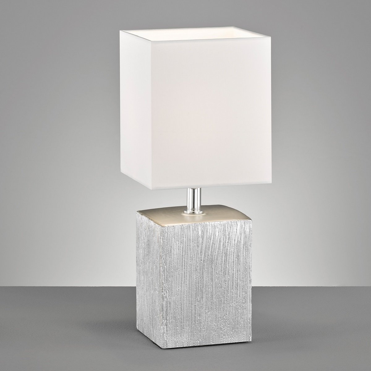 Fischer & 50483 kaufen 35cm im E14 Honsel klein Tischleuchte Lampen Flens antik Weiss Silber Leuchten online Shop --> 
