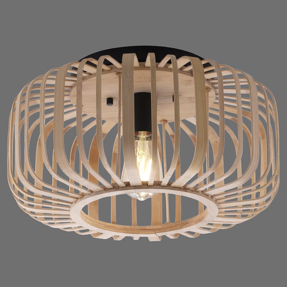 Leuchten Direkt 11412-79 RACOON Deckenleuchte Leuchten Lampen Natur --> online kaufen 42cm & 1-flammig Holz im Shop