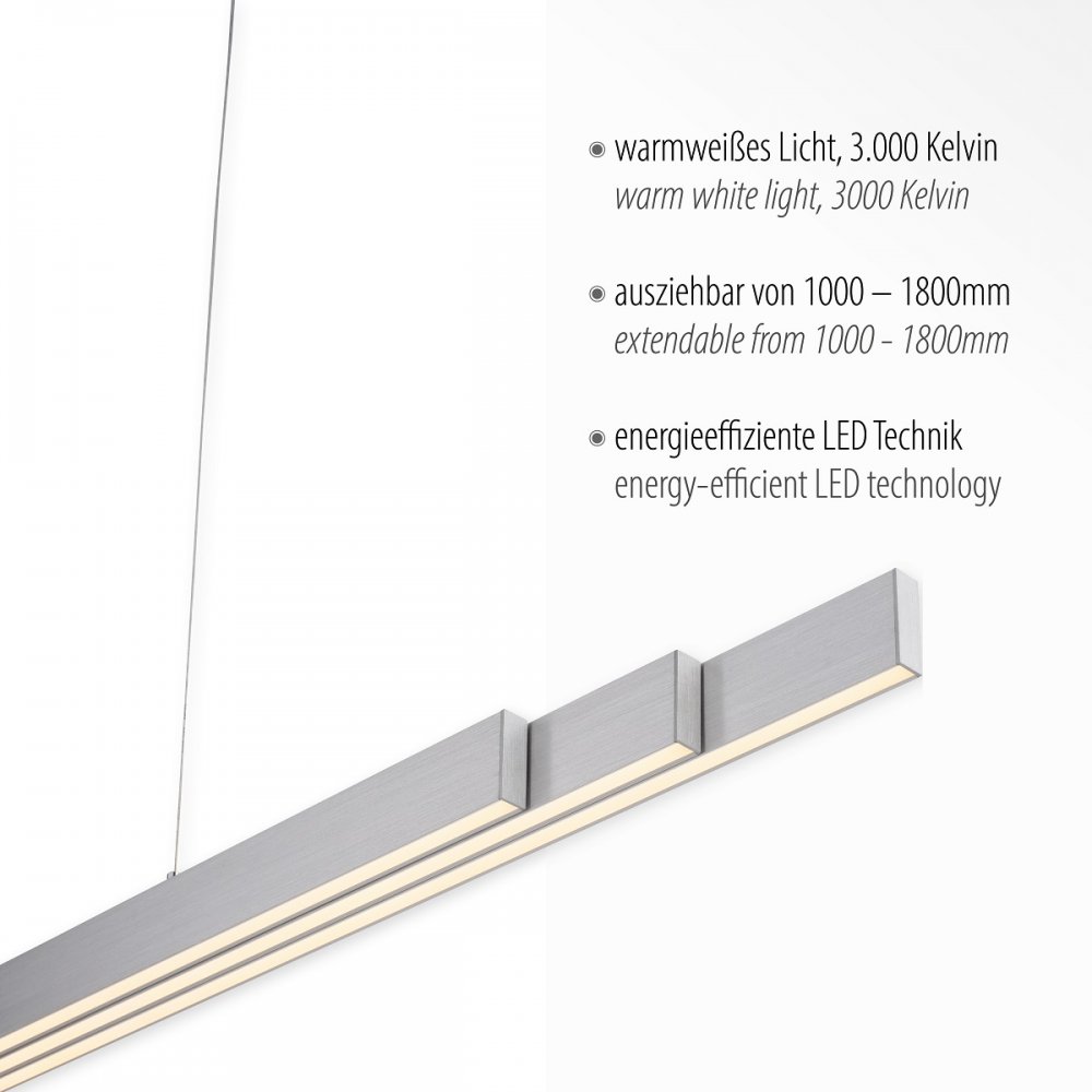 & 11660-95 online Lampen aluminiumfarben Shop Leuchten Direkt Luzi Leuchten kaufen im ausziehbar LED --> Pendelleuchte