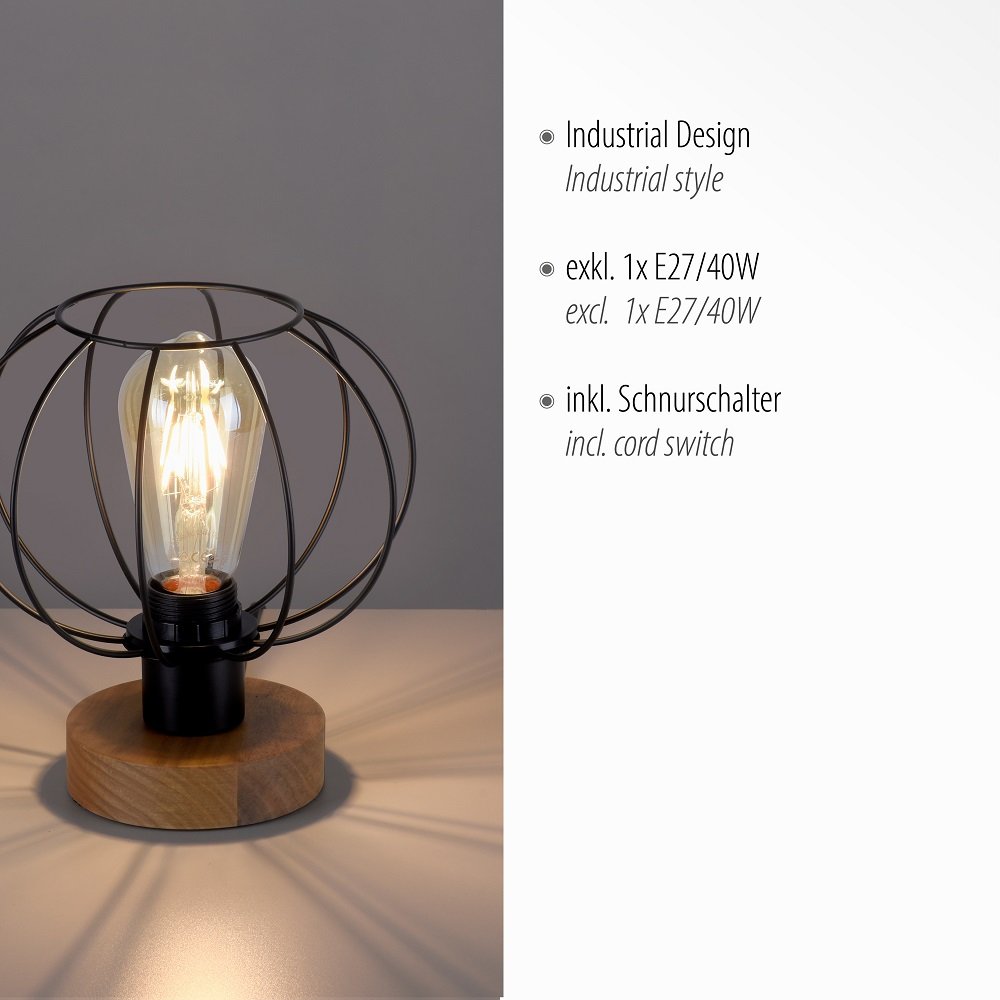 Leuchten Direkt 15215-78 KASKA & --> 1-flammig im Shop online Leuchten kaufen Holzdekor Tischleuchte Lampen