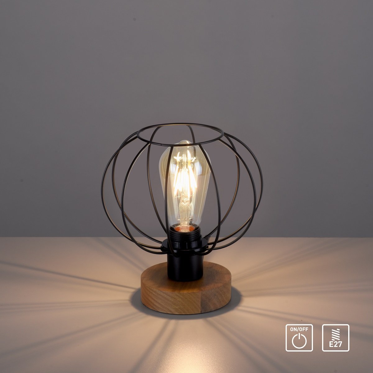 --> Direkt Holzdekor KASKA Leuchten kaufen Tischleuchte Lampen im Leuchten & Shop online 15215-78 1-flammig
