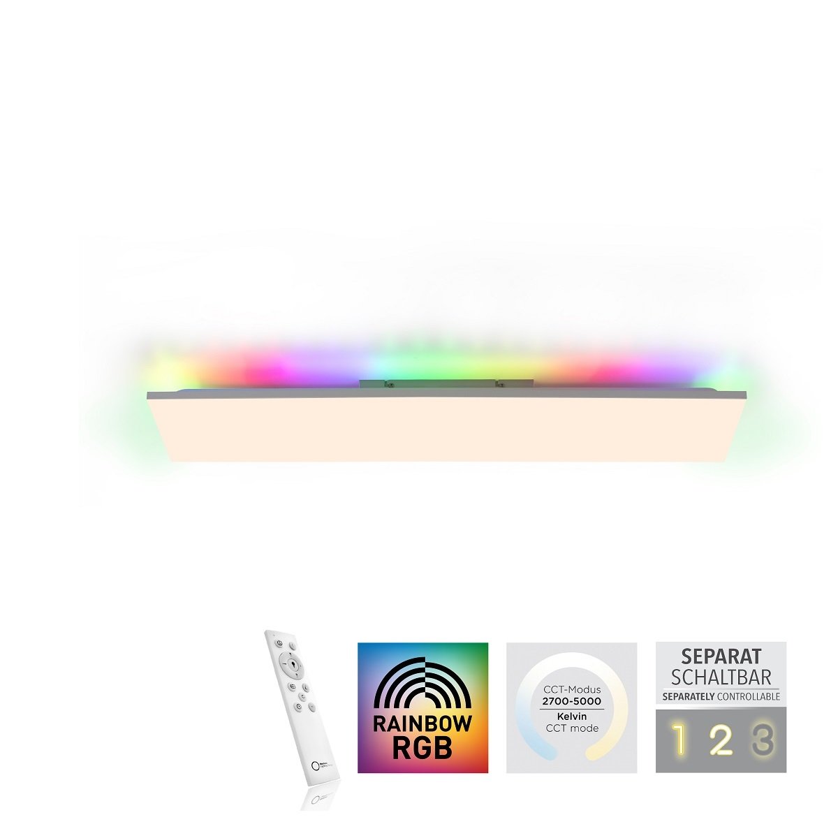 online rechteckig Direkt CONRAD Leuchten Leuchten Deckenleuchte Lampen Rainbow --> RGB kaufen 15562-16 CCT im LED &