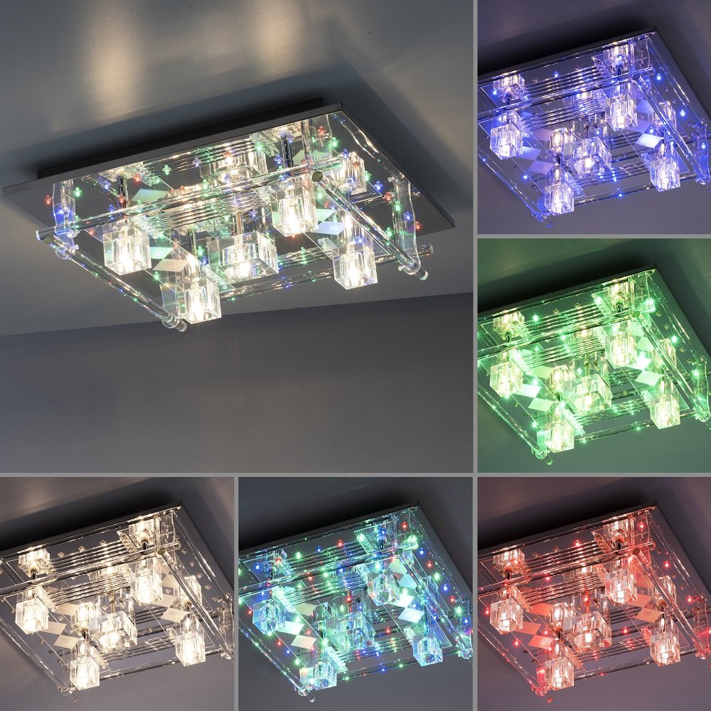 Leuchten Direkt KEMAL2.0 & kaufen Kristallglas chrom --> 50x50cm LED Lampen im Leuchten online Deckenleuchte 51365-17