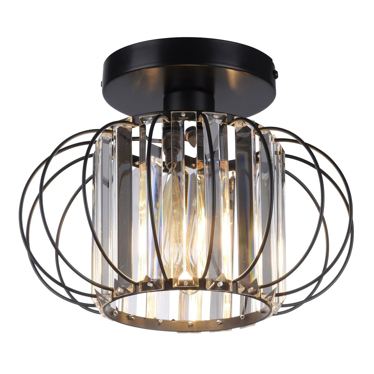 Shop Direkt Leuchten Lampen Glas online kaufen --> Deckenleuchte & SCULA Leuchten LED schwarz Kristalloptik 61140-18 im