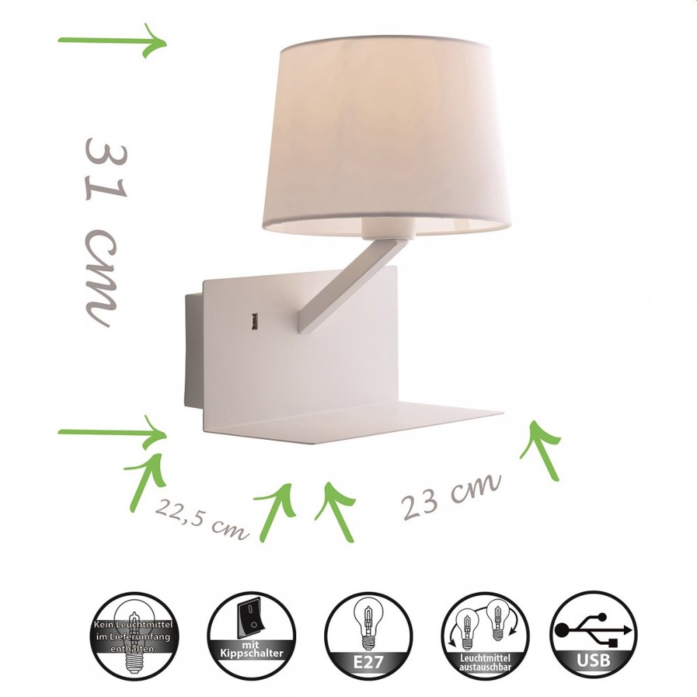 AP Lampen & BCO kaufen » --> online Design Ciak 1-flammig weiß ECO Luce Beleuchtung für Leuchten Wandleuchte Light