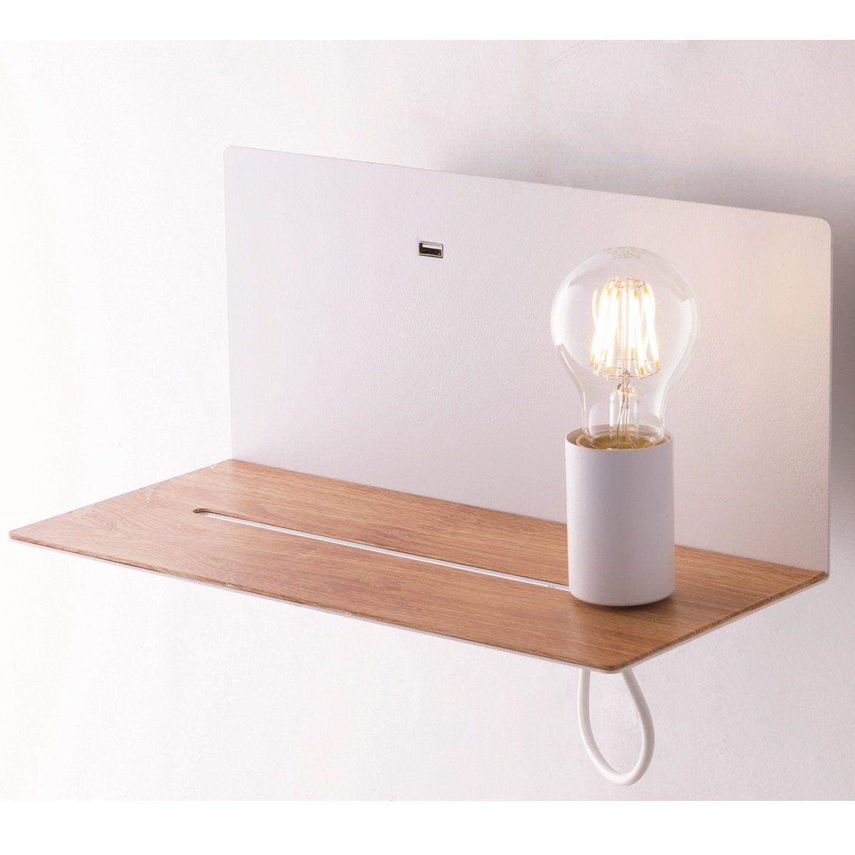 Luce Design Flash --> Lampen online kaufen Wandleuchte holz AP ECO im & weiß Leuchten Shop 1-flammig Light BCO