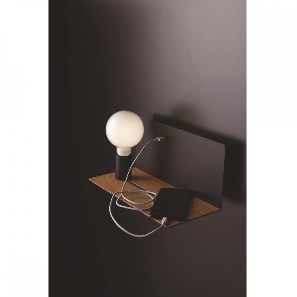 Luce Design Flash holz Light kaufen NER Wandleuchte online --> im schwarz ECO Lampen Shop 1-flammig AP Leuchten 