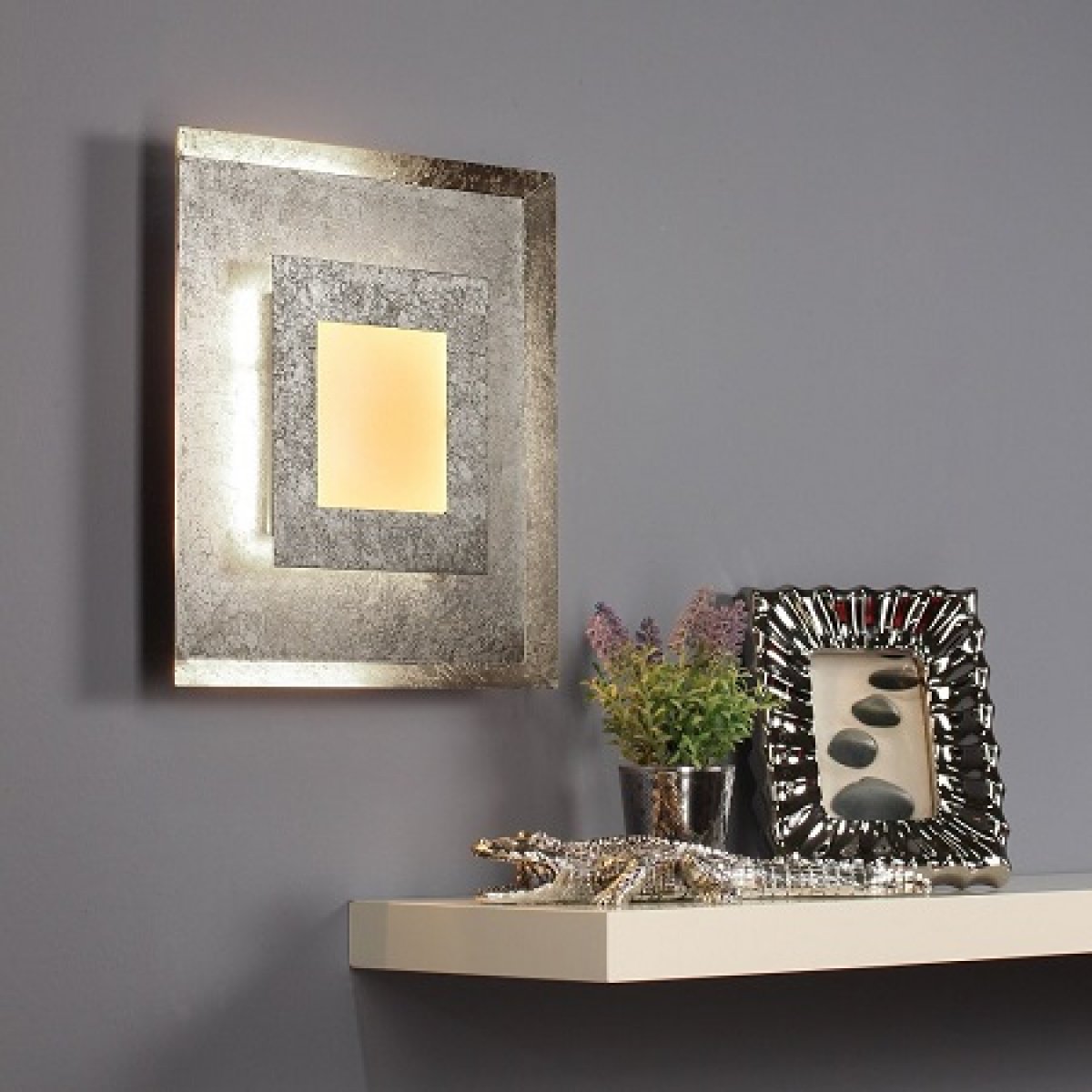 & Lampen Design ECO Deckenleuchte und kaufen Leuchten Window online silber LED M 1-flammig im Wand- Luce Light 9021 -->