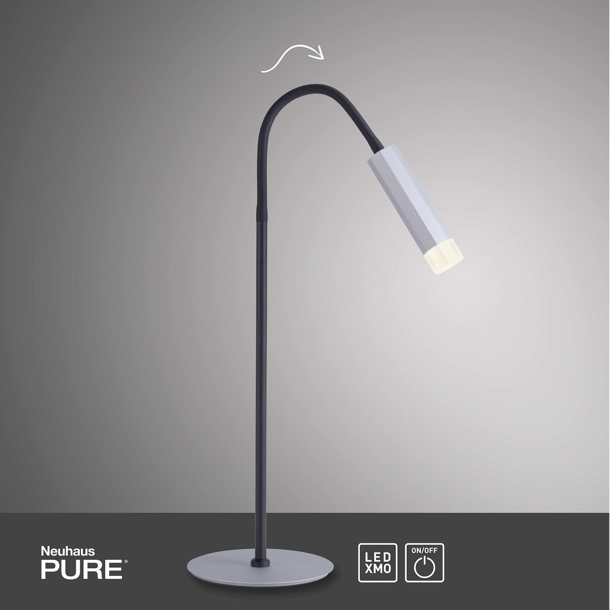 Leuchten 4038-95 & Shop online LED-XMO Tischleuchte PURE-GEMIN --> Lampen im Neuhaus Paul aluminium kaufen schwarz