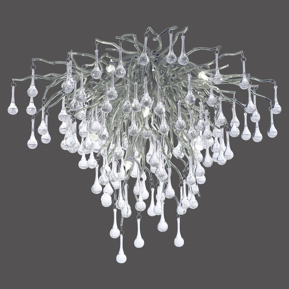 Paul Neuhaus 8091-55 Lampen kaufen & Glasbehang silberfarbig Deckenleuchte Shop --> Leuchten im ICICLE online