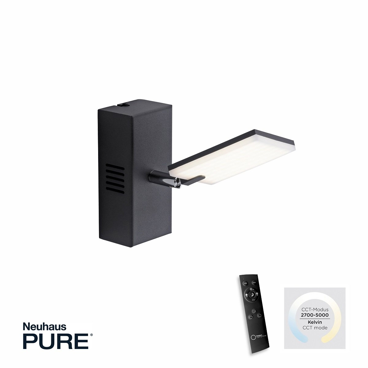 Paul Neuhaus Pure Mira Led Wandleuchte Schwarz Cct Leuchten Lampen Online Kaufen