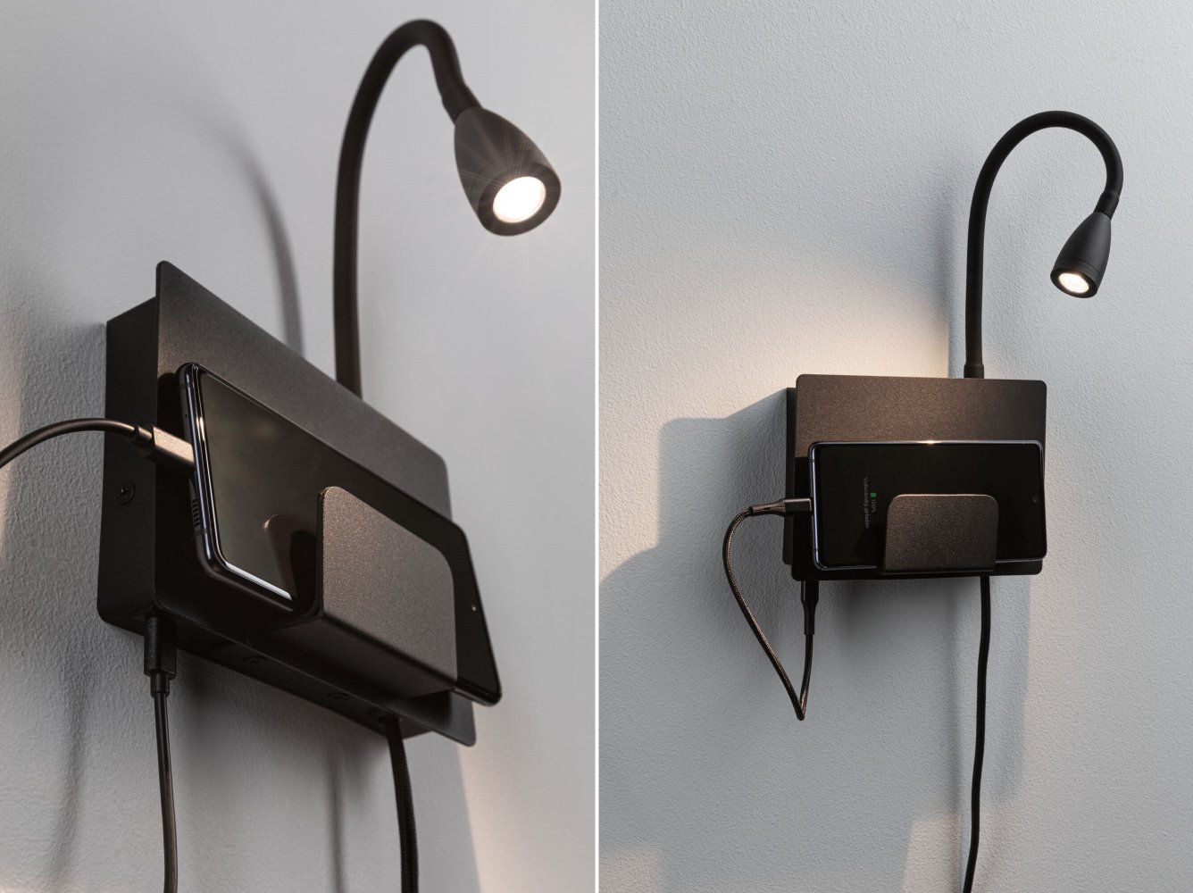 Paulmann 71101 LED Shop C im Lampen USB online Schwarz Wandleuchte & 2700K Leuchten matt kaufen Halina 