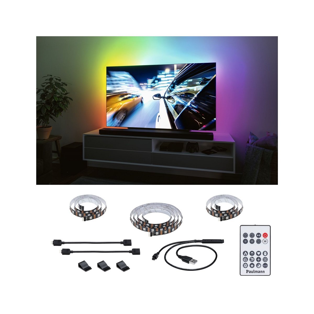 Stripe TV-Beleuchtung 200cm LED im USB kaufen Shop online --> & EntertainLED Zoll Leuchten 55 Lampen 78880 Paulmann