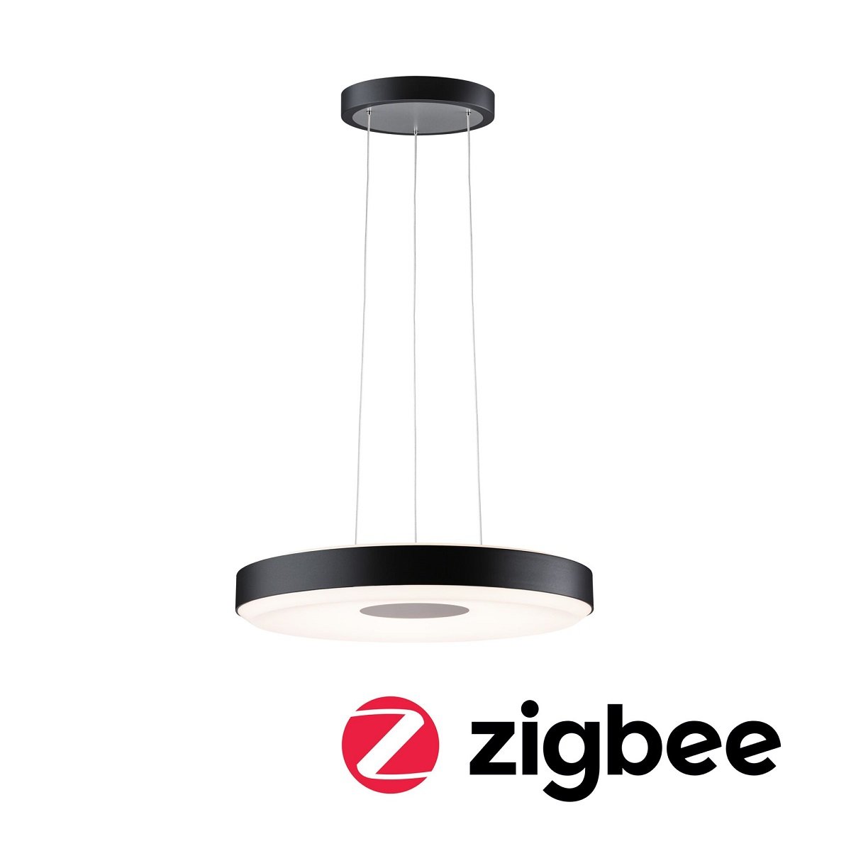 Home Paulmann Lampen ZigBee Schwarz 79779 im 400mm online Leuchten Puric & Smart Shop Pane --> LED kaufen Pendelleuchte