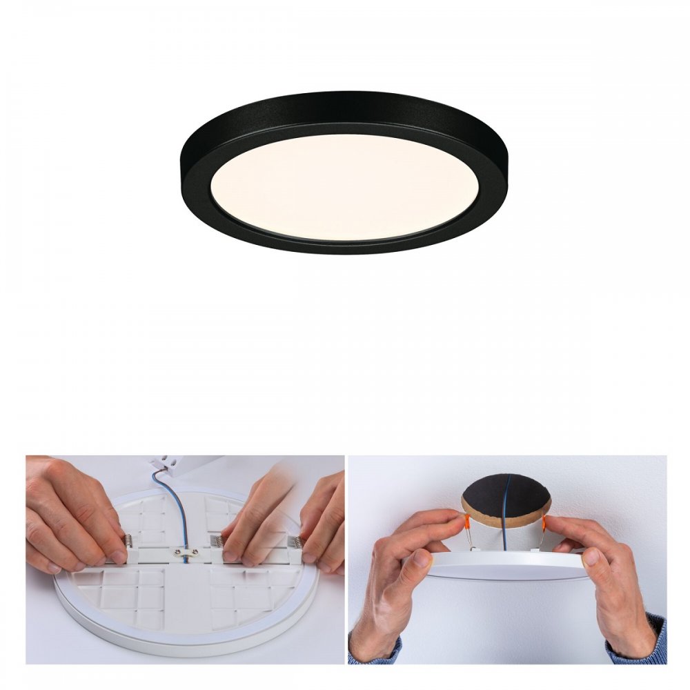 Paulmann 79960 LED Einbaupanel Areo & online im kaufen Shop --> 3000K VariFit Schwarz rund Lampen Leuchten IP44 118mm
