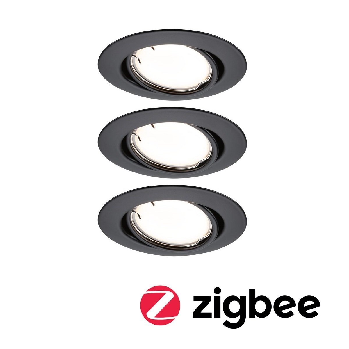 Paulmann 92465 Zigbee LED Einbauleuchte im Leuchten Lampen Base online matt kaufen 3000K Basisset Coin & Schwarz 