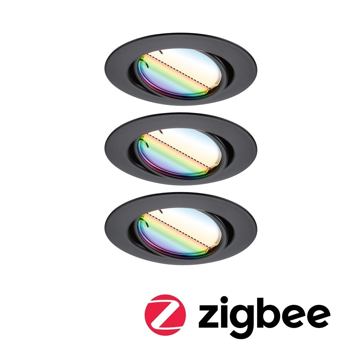 Paulmann 92468 Zigbee LED Einbauleuchte Schwarz --> 3000K Basisset Coin RGBW kaufen & Lampen online Leuchten matt Base