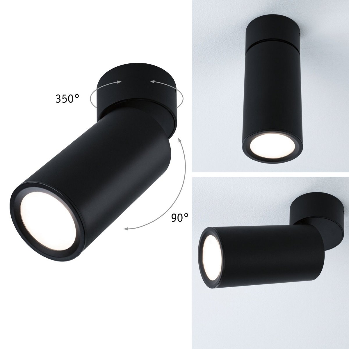 Paulmann 93089 LED Deckenleuchte 3-Step-Dim schwarz kaufen Lampen --> mm rund online im Shop Leuchten 60 Turnal 