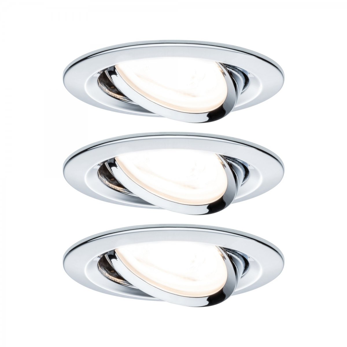 Paulmann No. 93434 LED 3er-Set Einbauleuchten --> 6,5W Leuchten rund schwenkbar Nova kaufen Lampen & online Chrom GU10