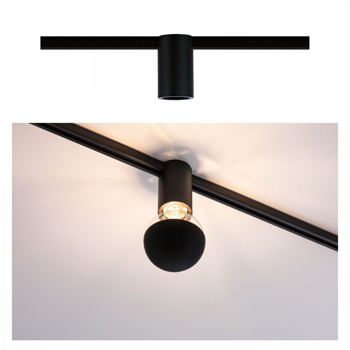 Paulmann No. 94975 URail Spot Ceiling Socket E27 Schwarz dimmbar ohne  Leuchtmittel --> Leuchten & Lampen online kaufen