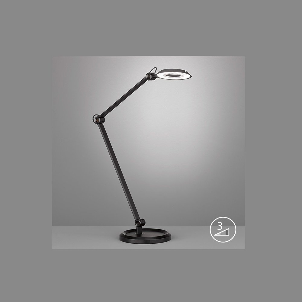 Lampen & dimmbar --> online 850141 WOHNEN-Kollektion 3-Step LED-Tischleuchte OFFICE schwarz » SCHÖNER kaufen Leuchten