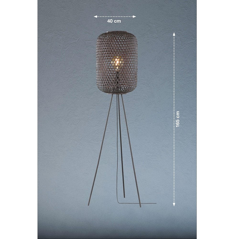 840236 Lampen --> Leuchten 40 Shop Stehleuchte Rattanschirm schwarz kaufen im SCHÖNER CALLA online & WOHNEN-Kollektion